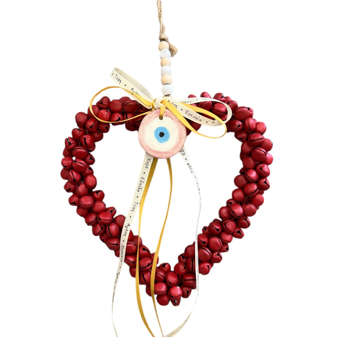 Jingle Bells Heart And Ceramic Evil Eye