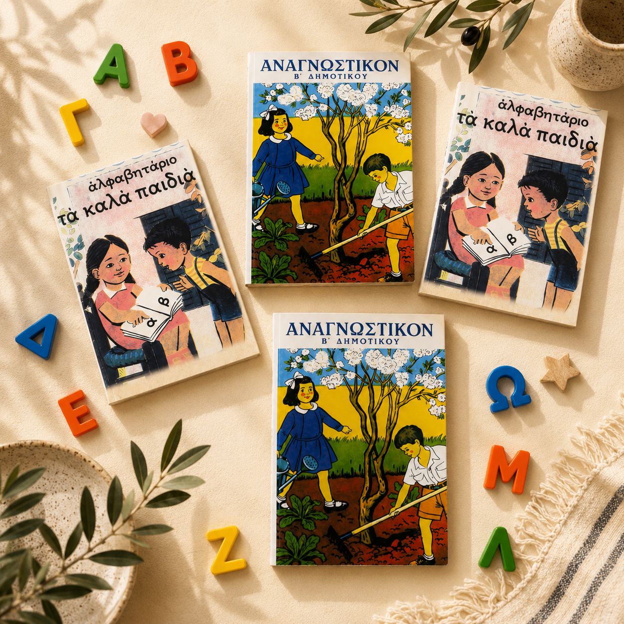 Vintage Greek Children’s Alphabet Book – “Τα Καλά Παιδιά”