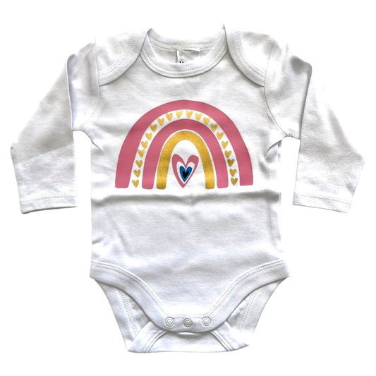 Rainbow Heart Long Sleeve Onesie