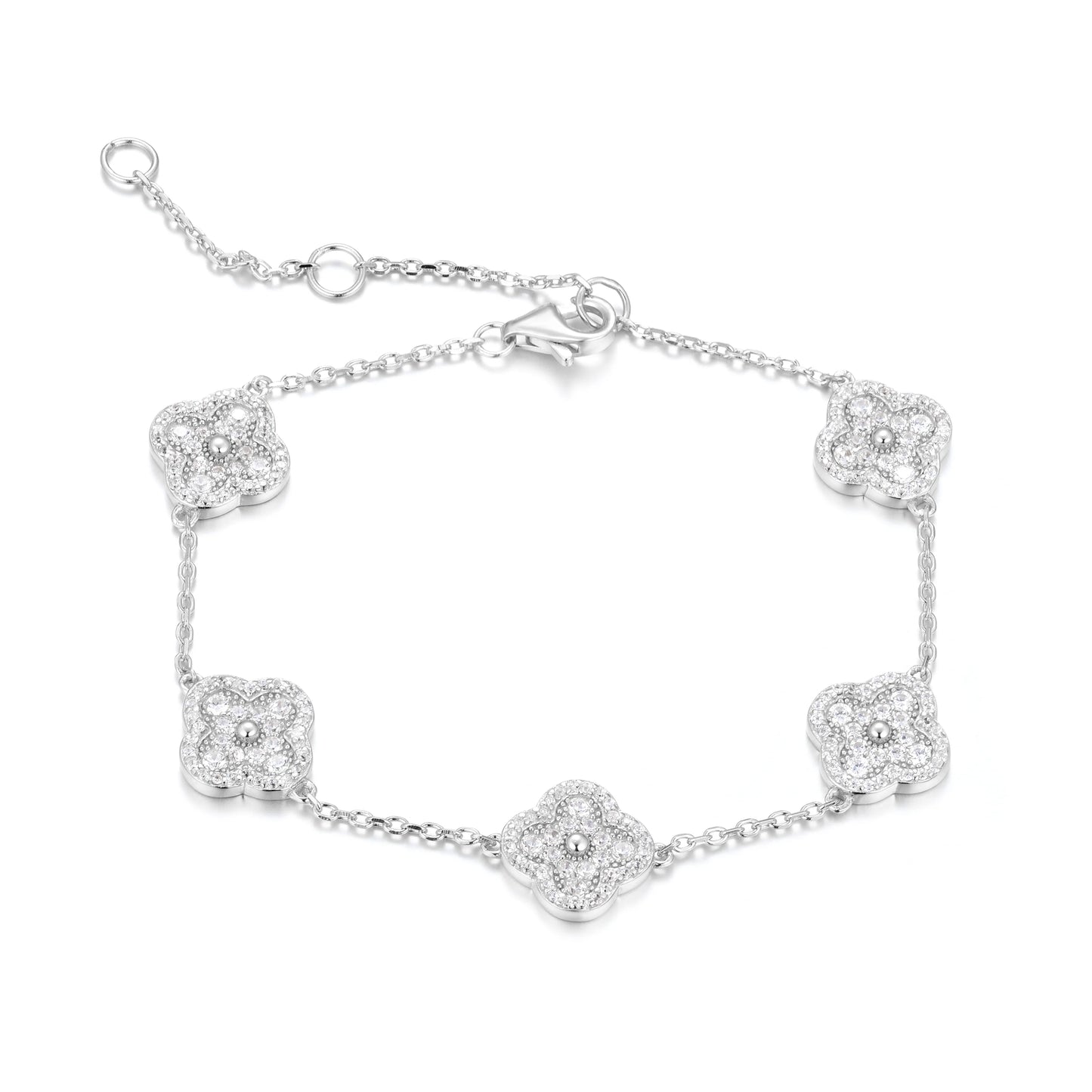 Arya Clover Silver Bracelet