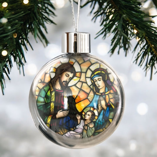 Stained Glass Religious Christmas Bauble