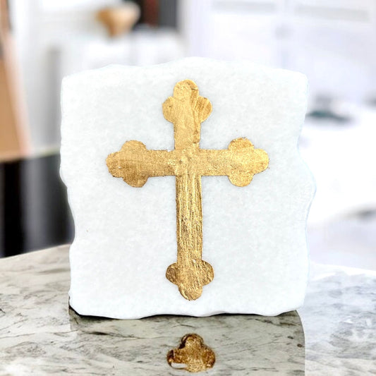 Gold Cross On European Marble