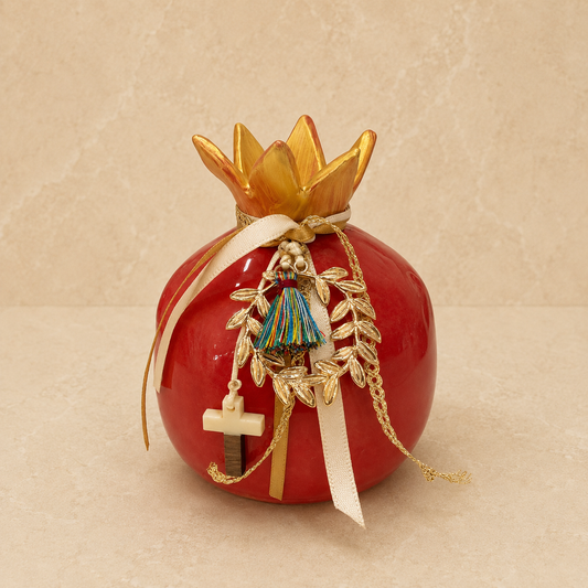 Red Handmade Ceramic Pomegranate