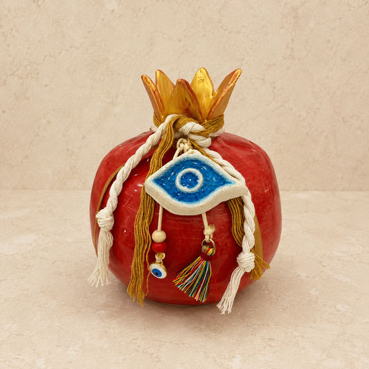 Red Handmade Ceramic Pomegranate