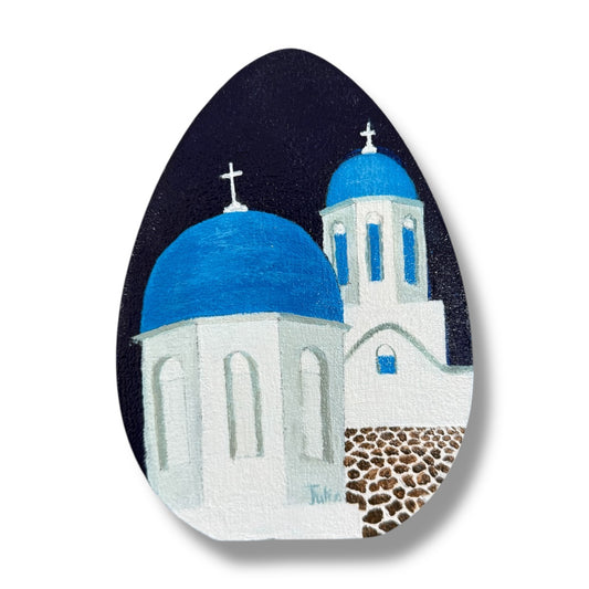Santorini Wooden Egg