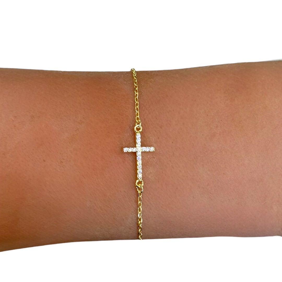 Gold Cross Bracelet
