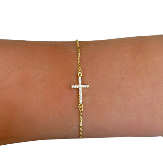 Gold Cross Bracelet