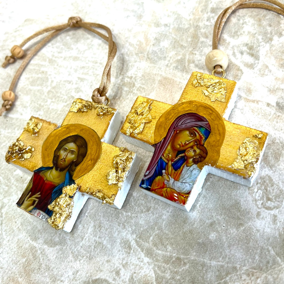 Icon Cross And Gold Leaf Easter Edition Miniature Crosses