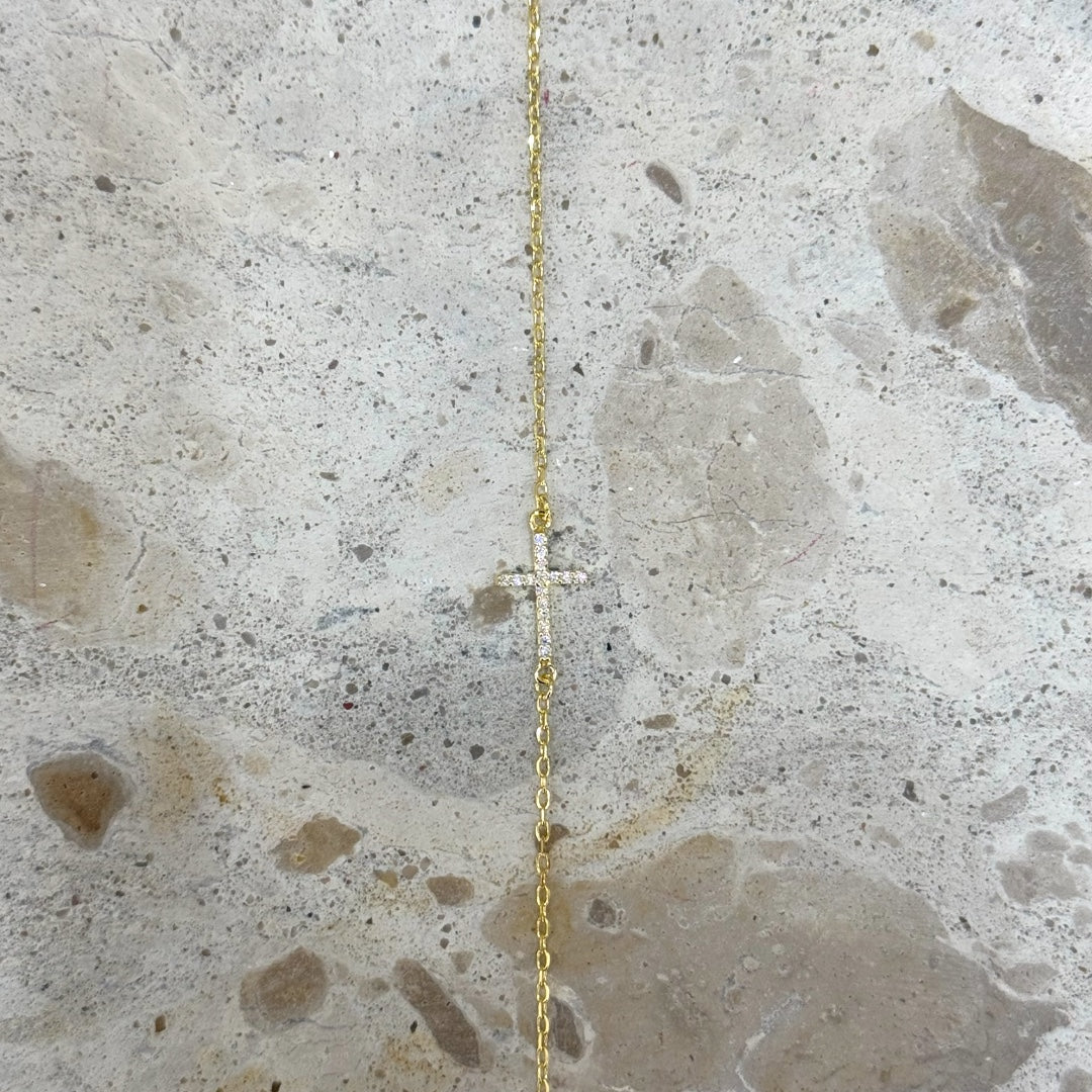 Gold Cross Bracelet