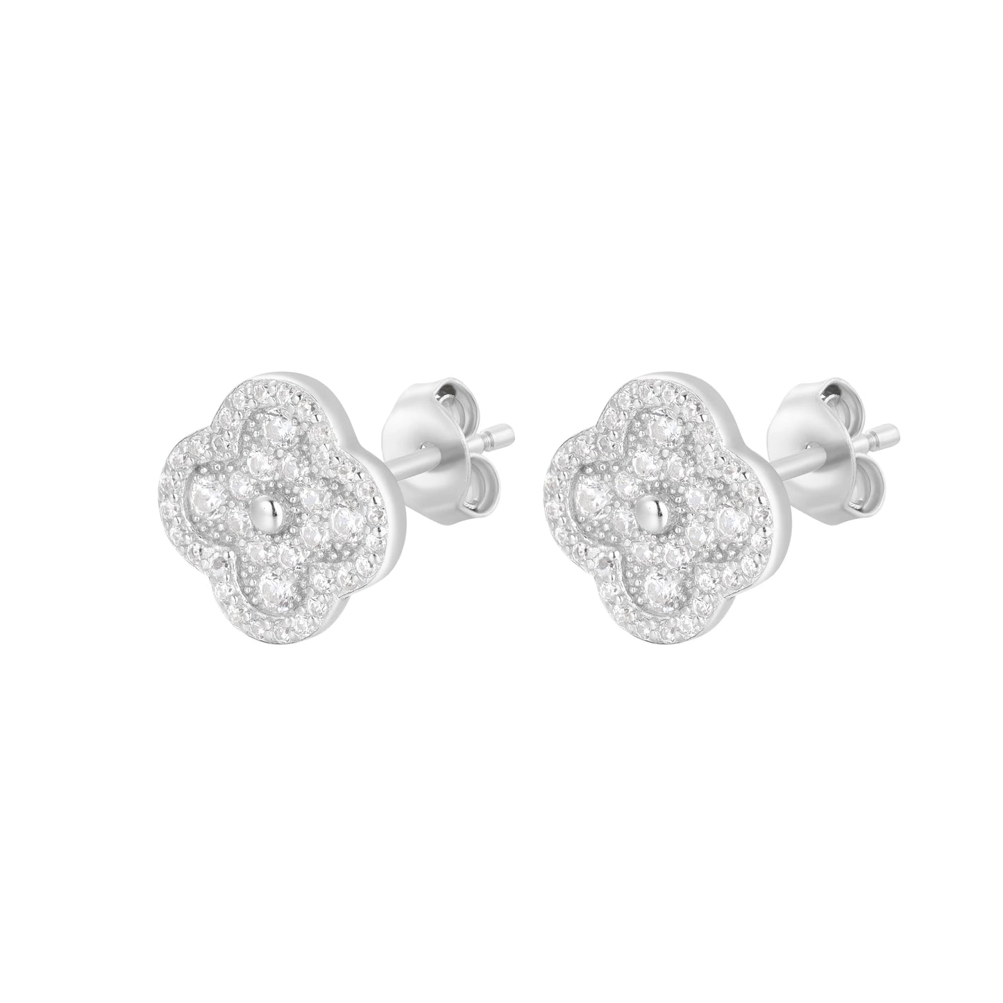 Arya Clover Silver Earrings