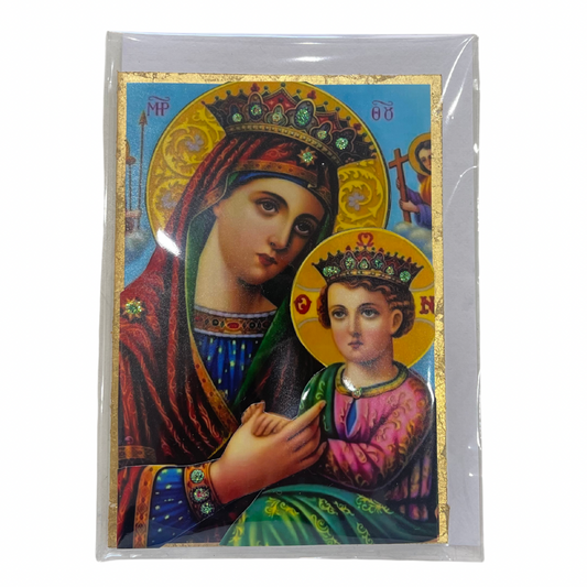Virgin Mary and Christ Child Icon Card