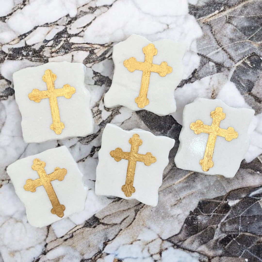 Gold Cross On European Marble