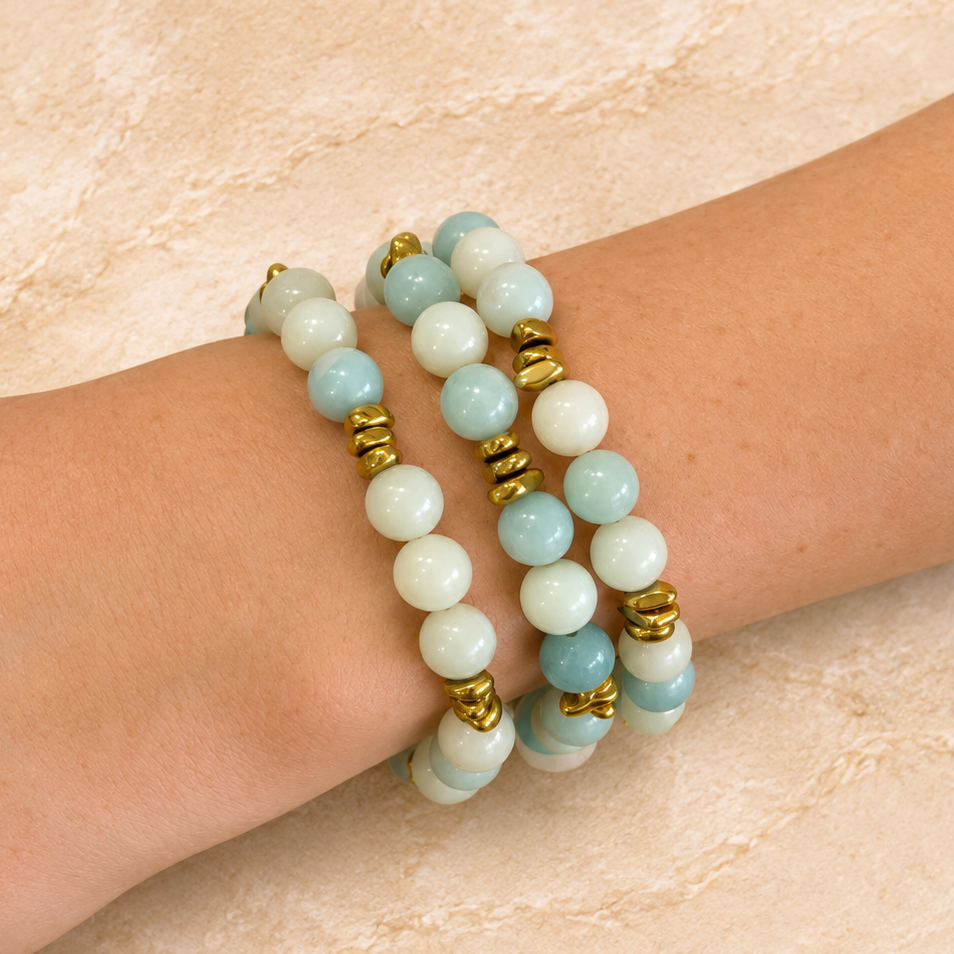 Amazonite Gemstone Beaded Bracelet