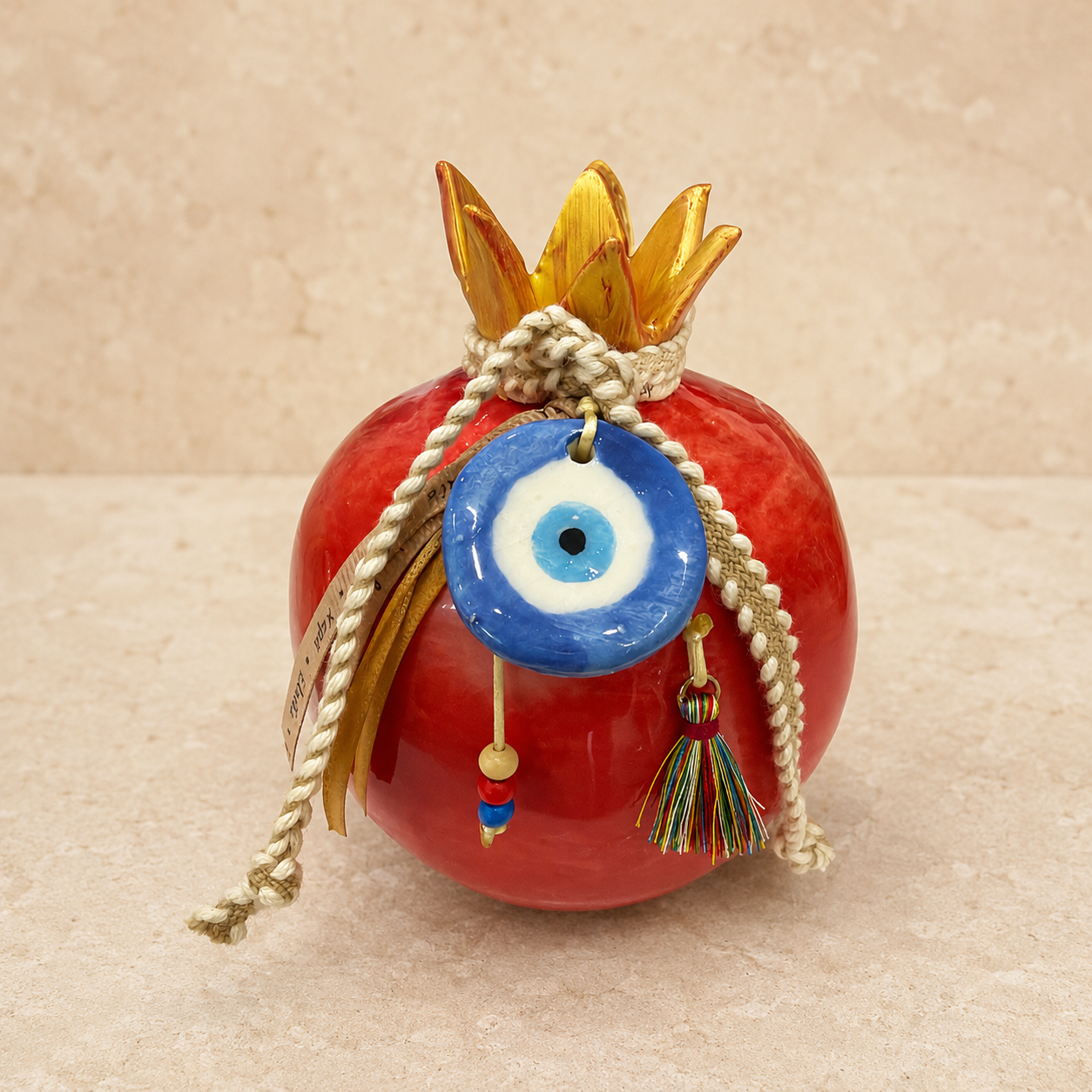 Red Ceramic Handmade Pomegranate