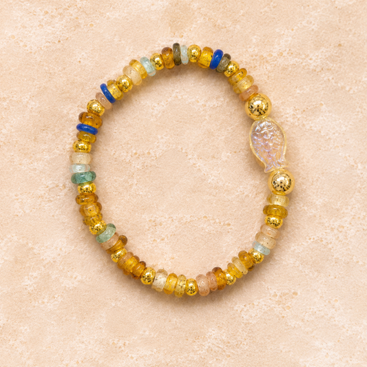 Golden Fish Beaded Bracelet