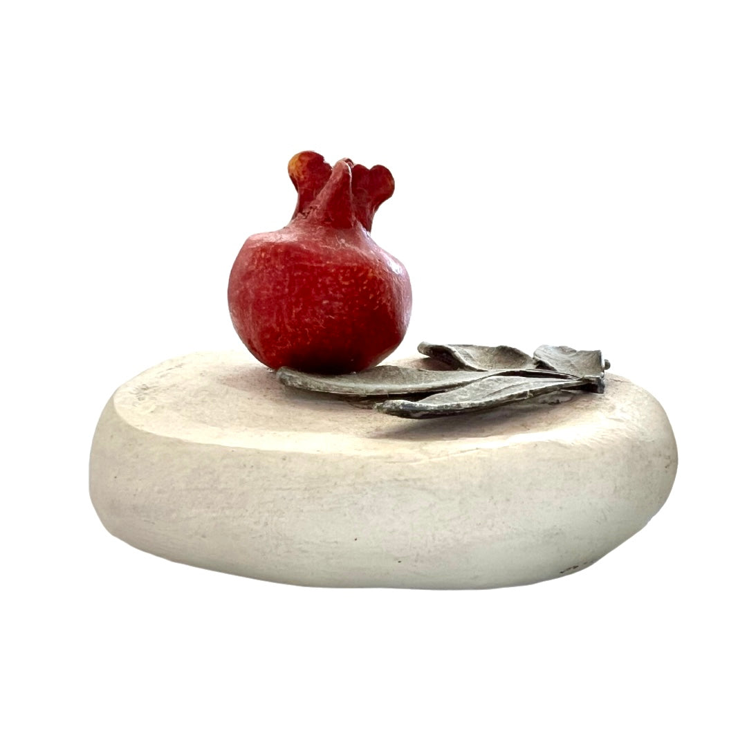 Handmade Stoneware Ceramic Pomegranate Ornament