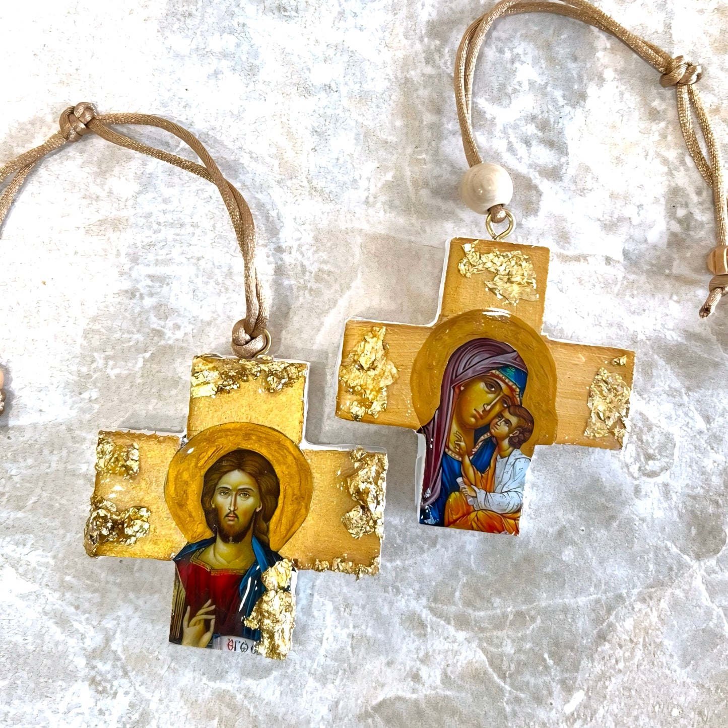 Icon Cross And Gold Leaf Easter Edition Miniature Crosses