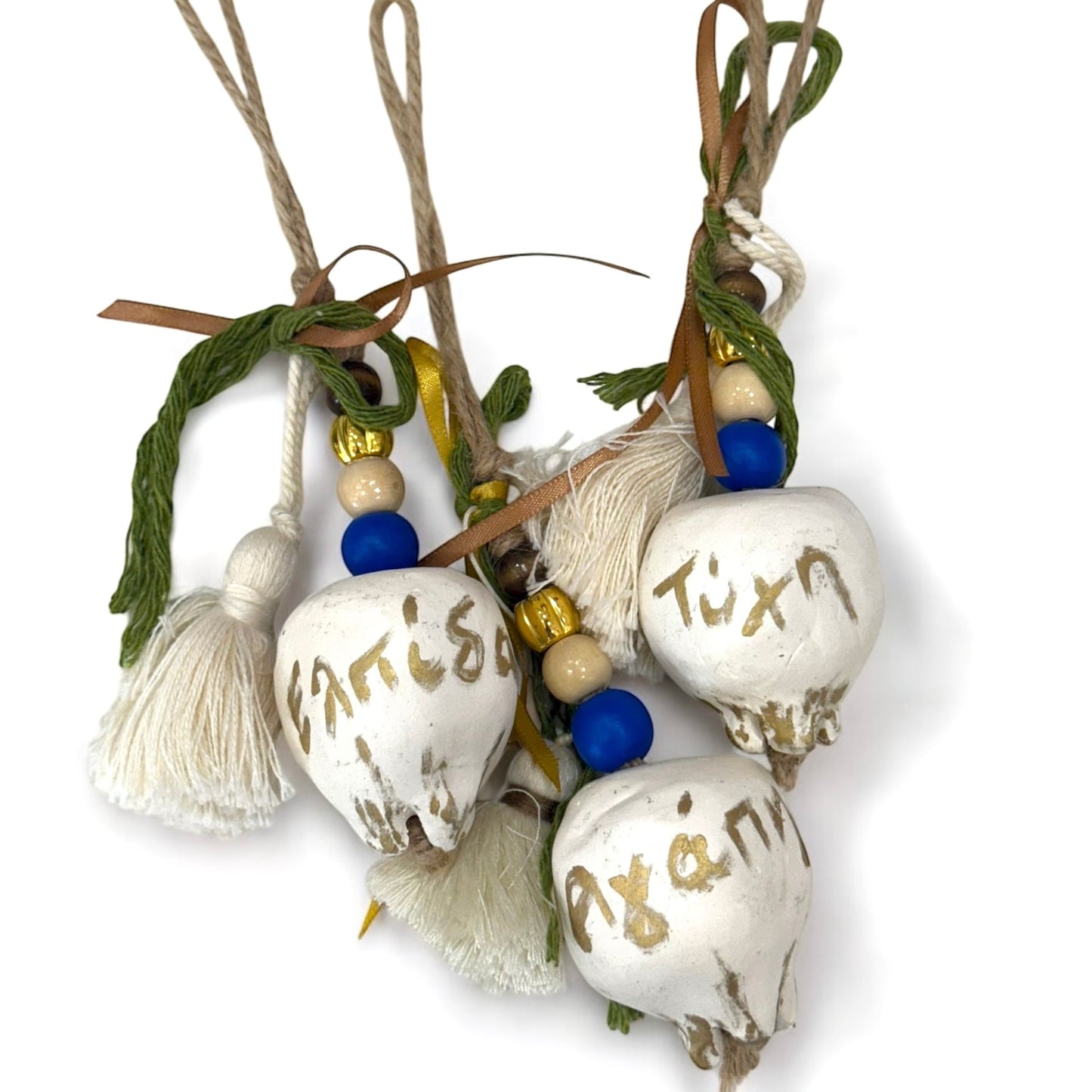 Handmade Ceramic Garlic Ornaments