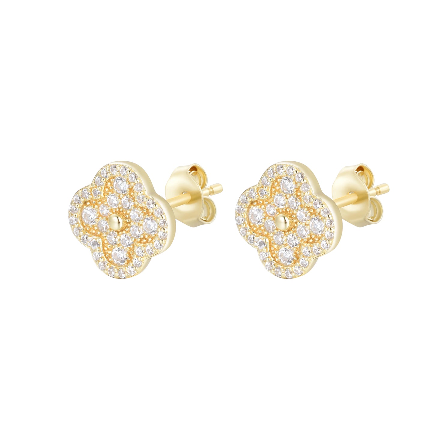 Arya Clover Gold Earings