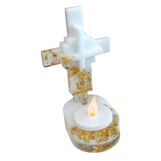 Resin Cross Tea-Light Holder