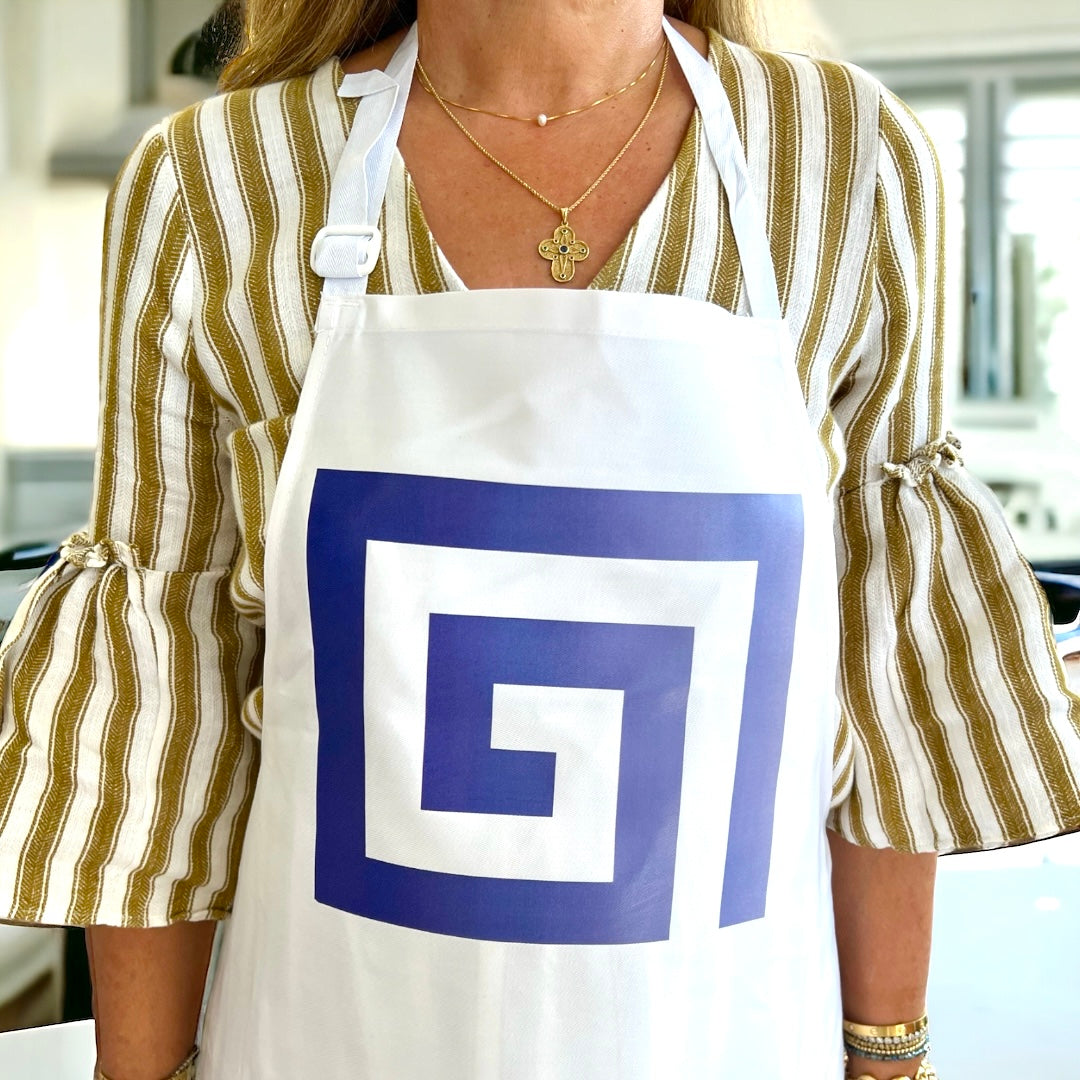 Greek Key Cooking Apron