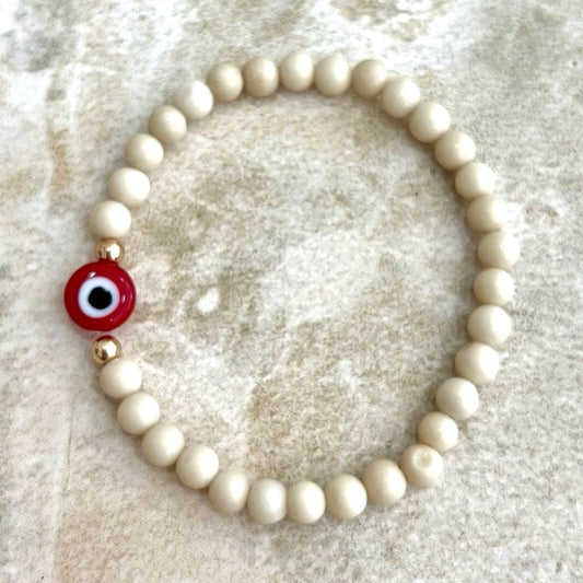 Red Evil Eye Beaded Bracelet