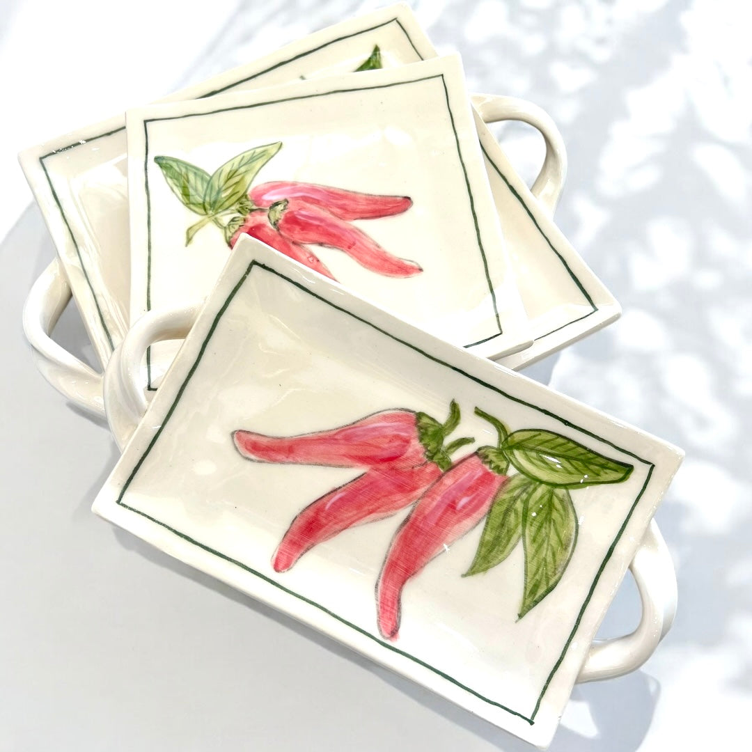 Rectangular Ceramic Chilli Plate