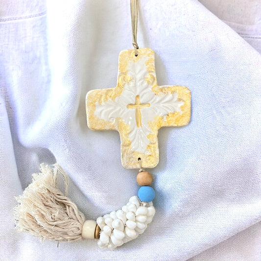 Ceramic Cross With Tassel