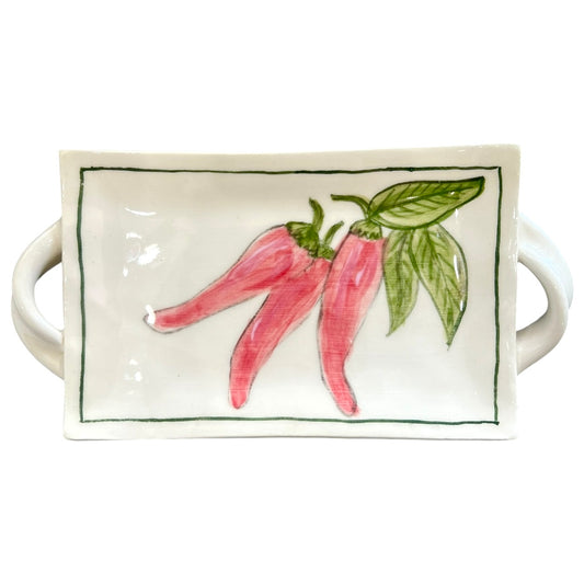 Rectangular Ceramic Chilli Plate