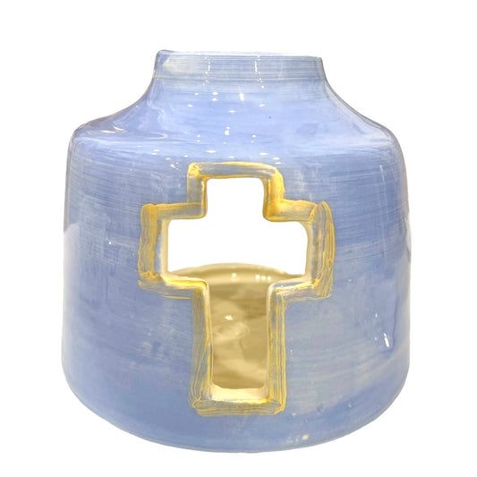 Large Ceramic Tea Light Light Blue