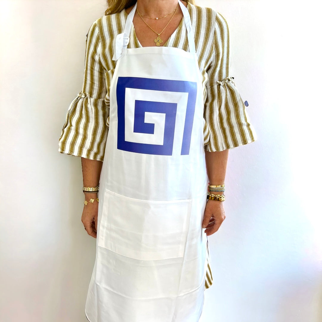 Greek Key Cooking Apron