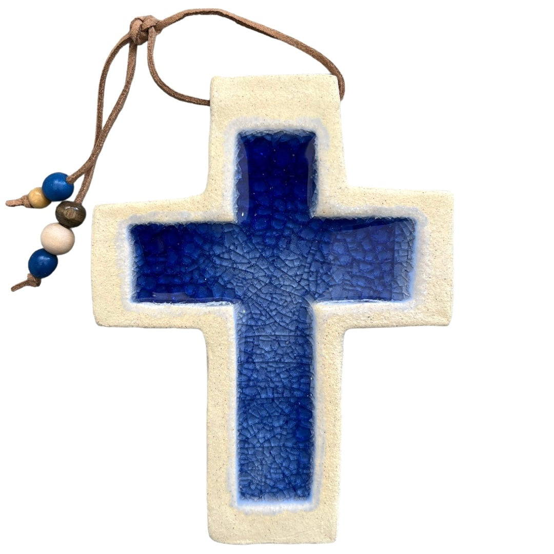 Santorini Ceramic Cross Navy