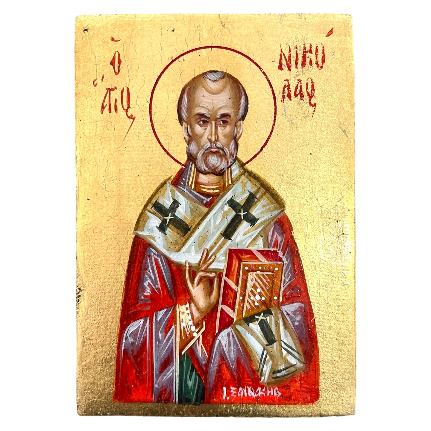 Saint Nicholas Hand Painted Wooden Icon