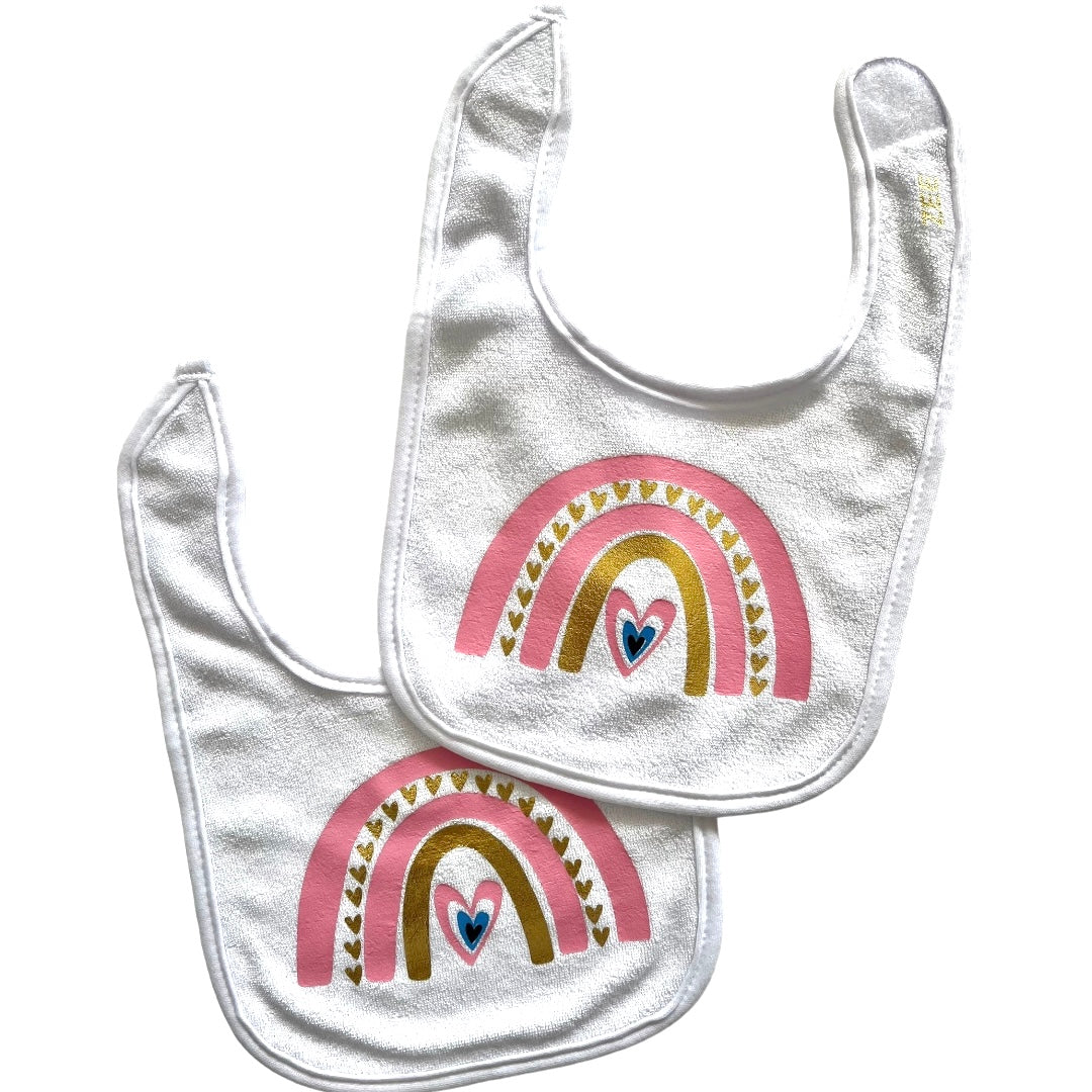 Rainbow Heart Bib