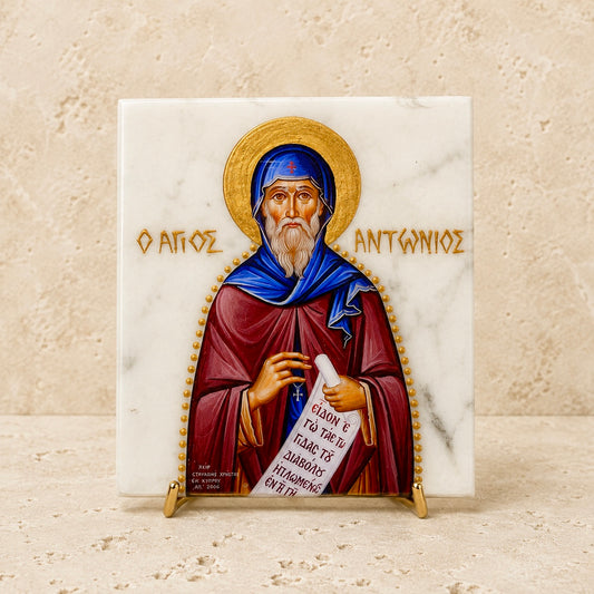 Saint Antonios Marble Icon