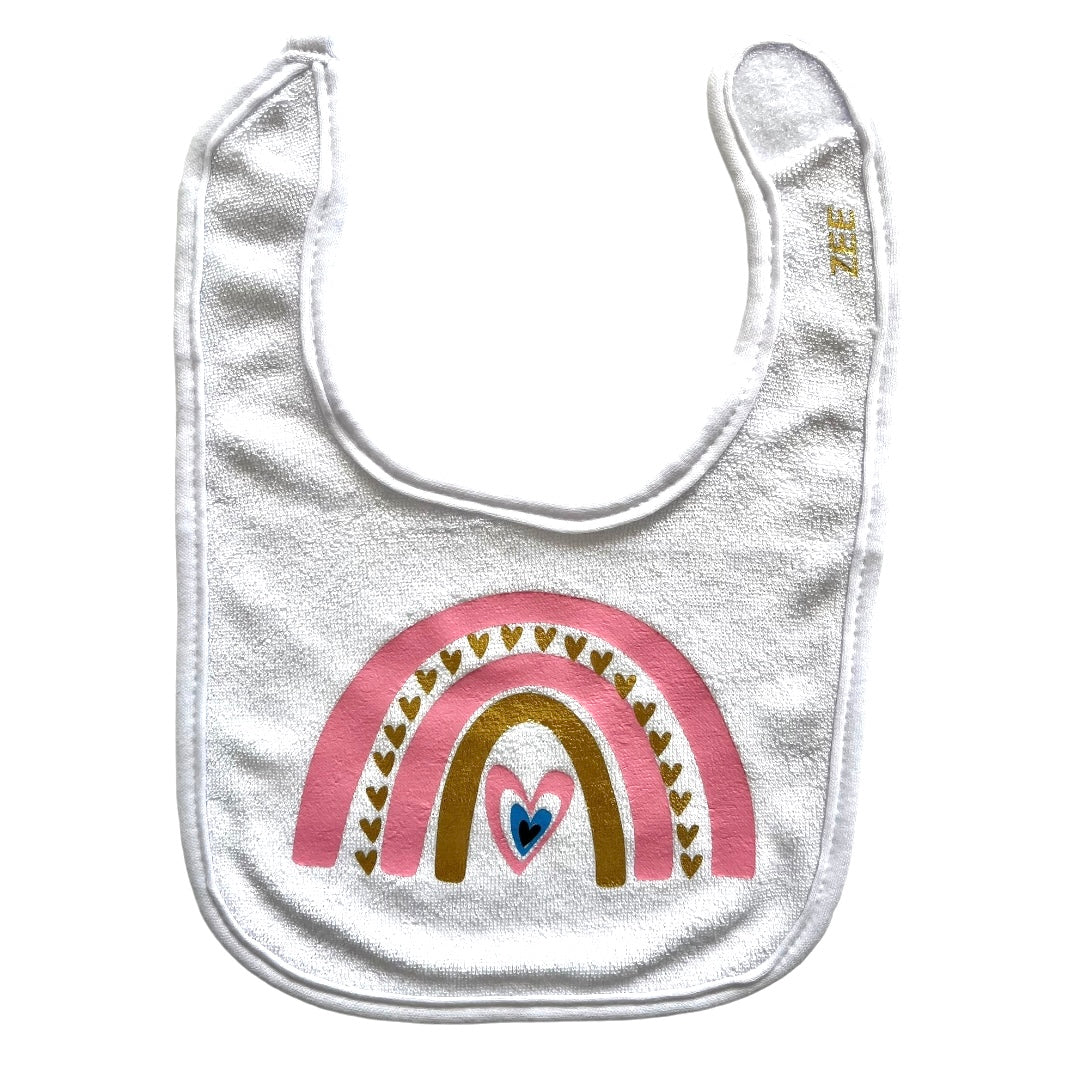 Rainbow Heart Bib