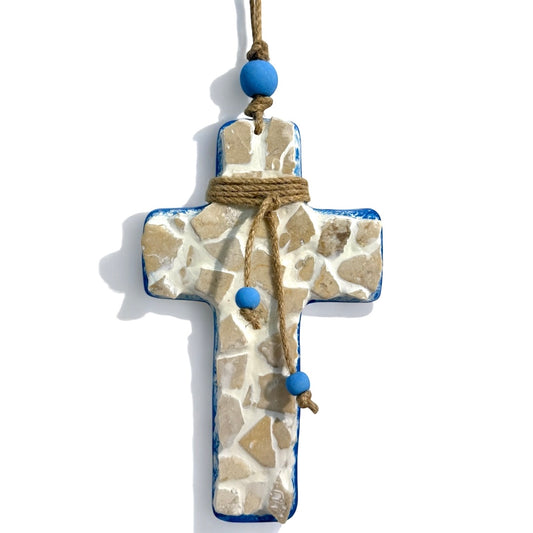 Marble Chip Ceramic Cross