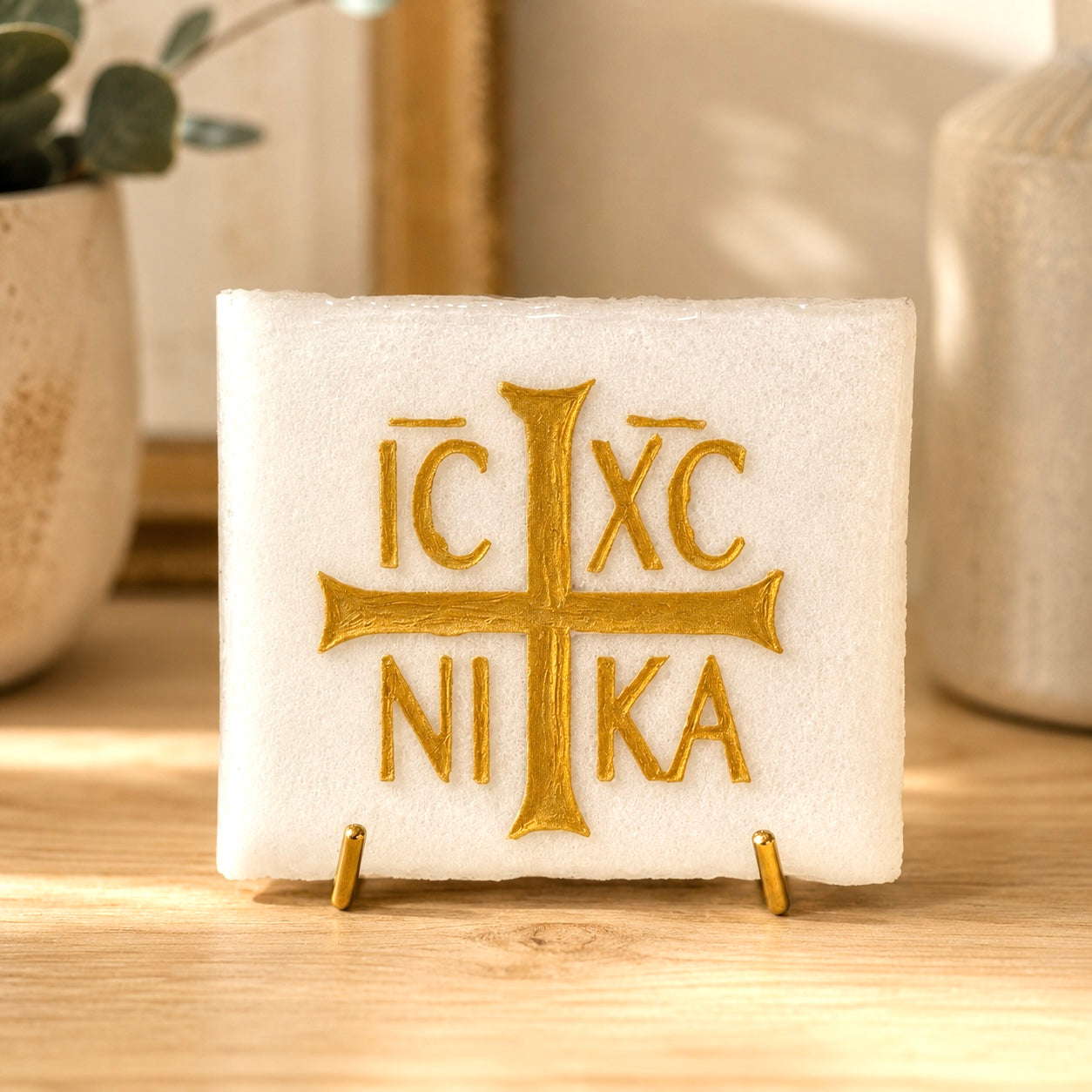Nika Hand-Painted Marble Plaque