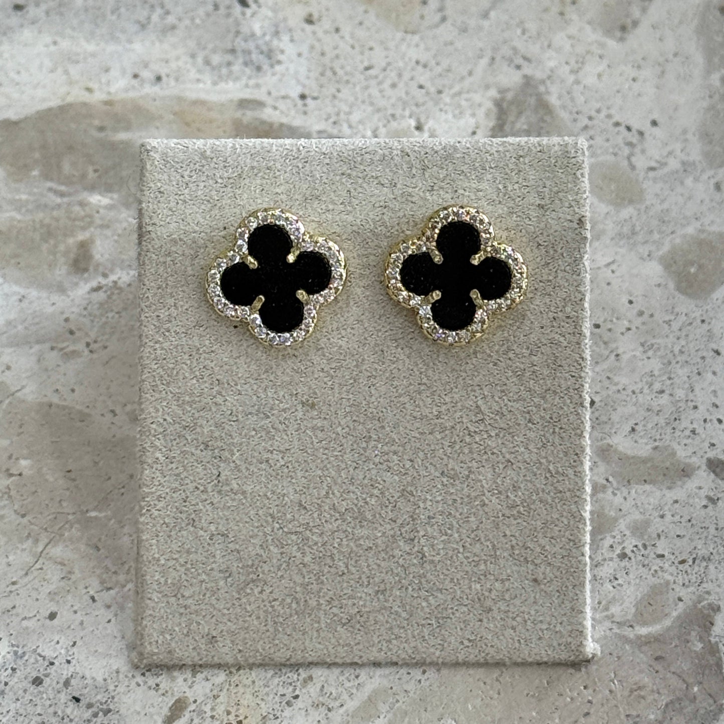 Black Clover Earrings Gold