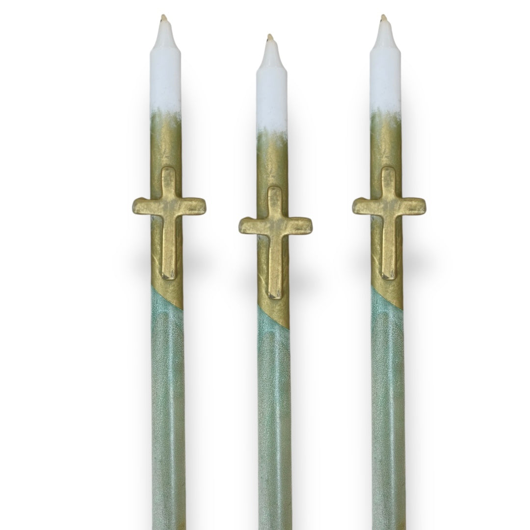 Gold Cross Candle