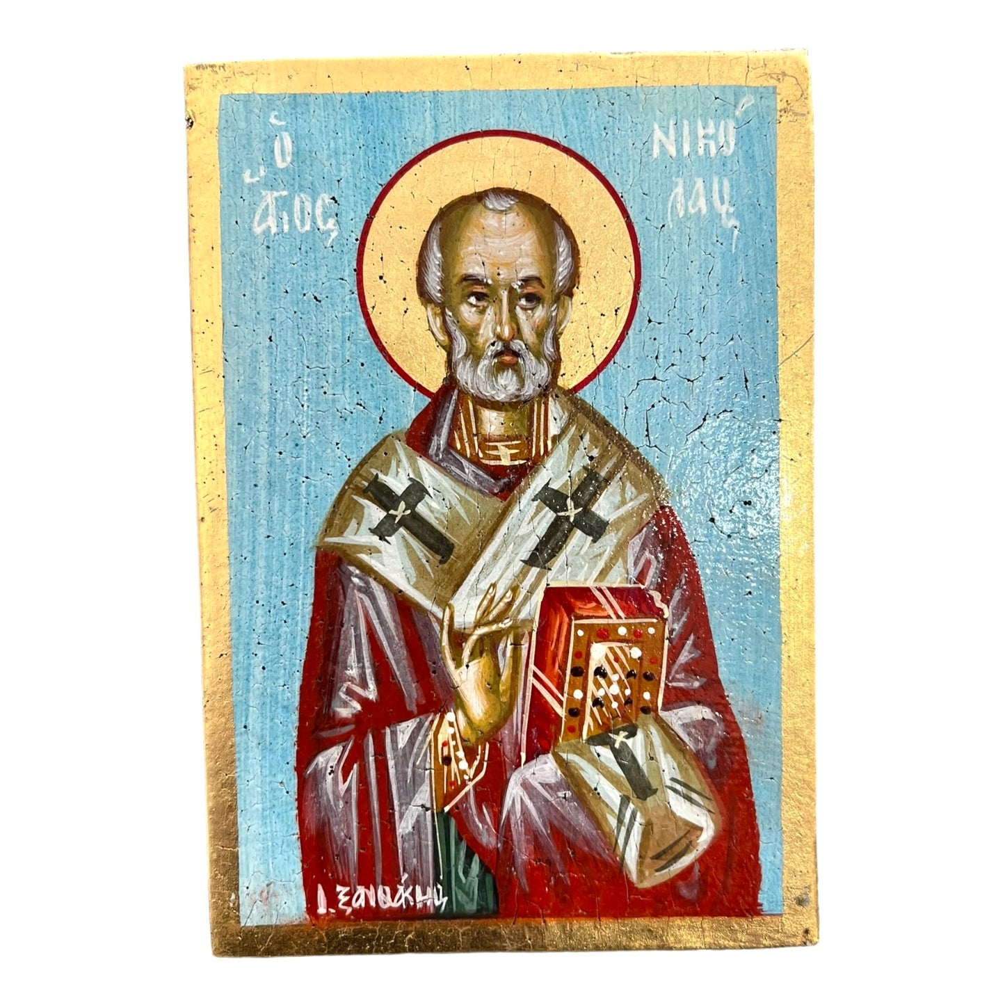 Saint Nicholas Hand Painted Wooden Icon