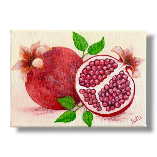 Hand-painted Pomegranate Small Canvas