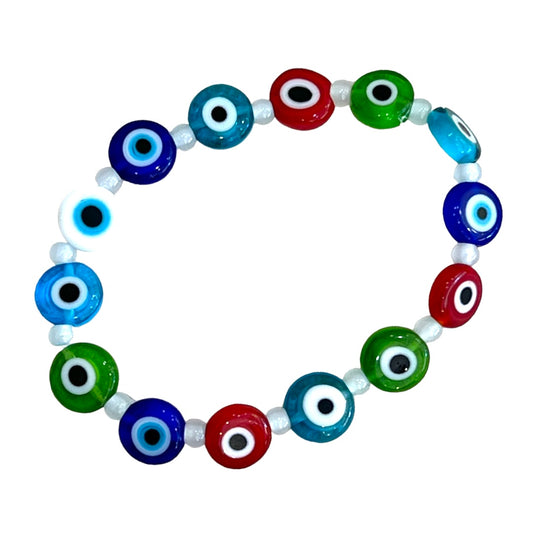 Colourful Evil Eye Beaded Bracelet