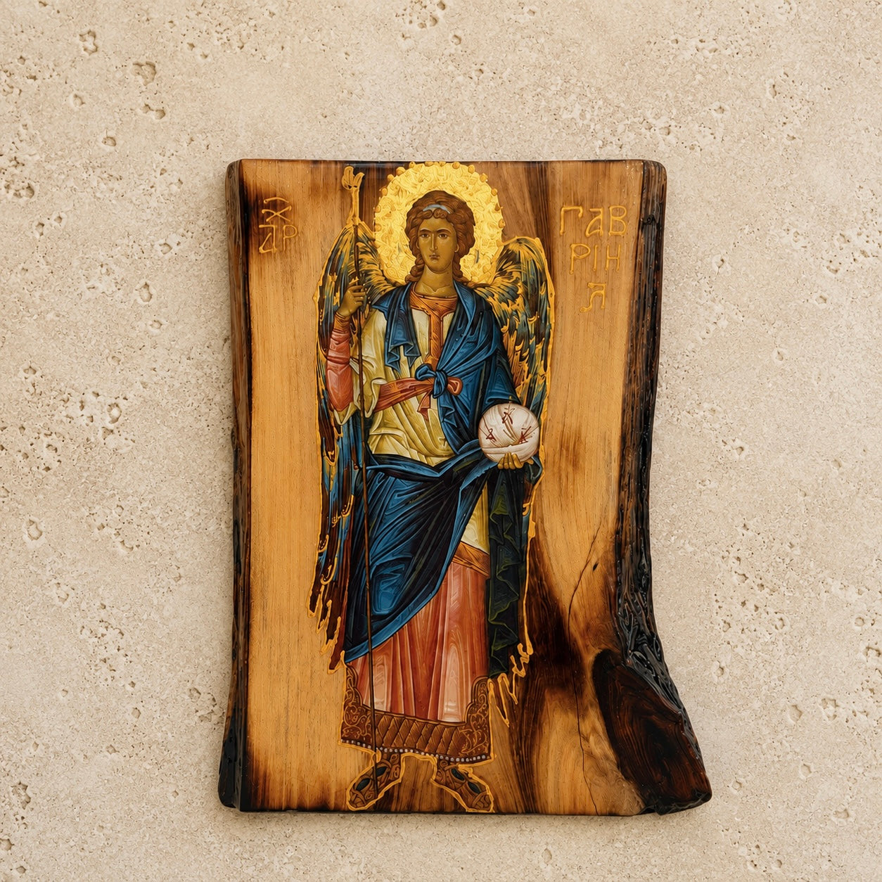 Archangel Gabriel Wooden Icon