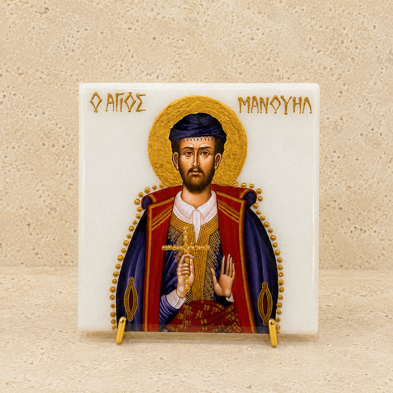 Saint Manoli Marble Icon