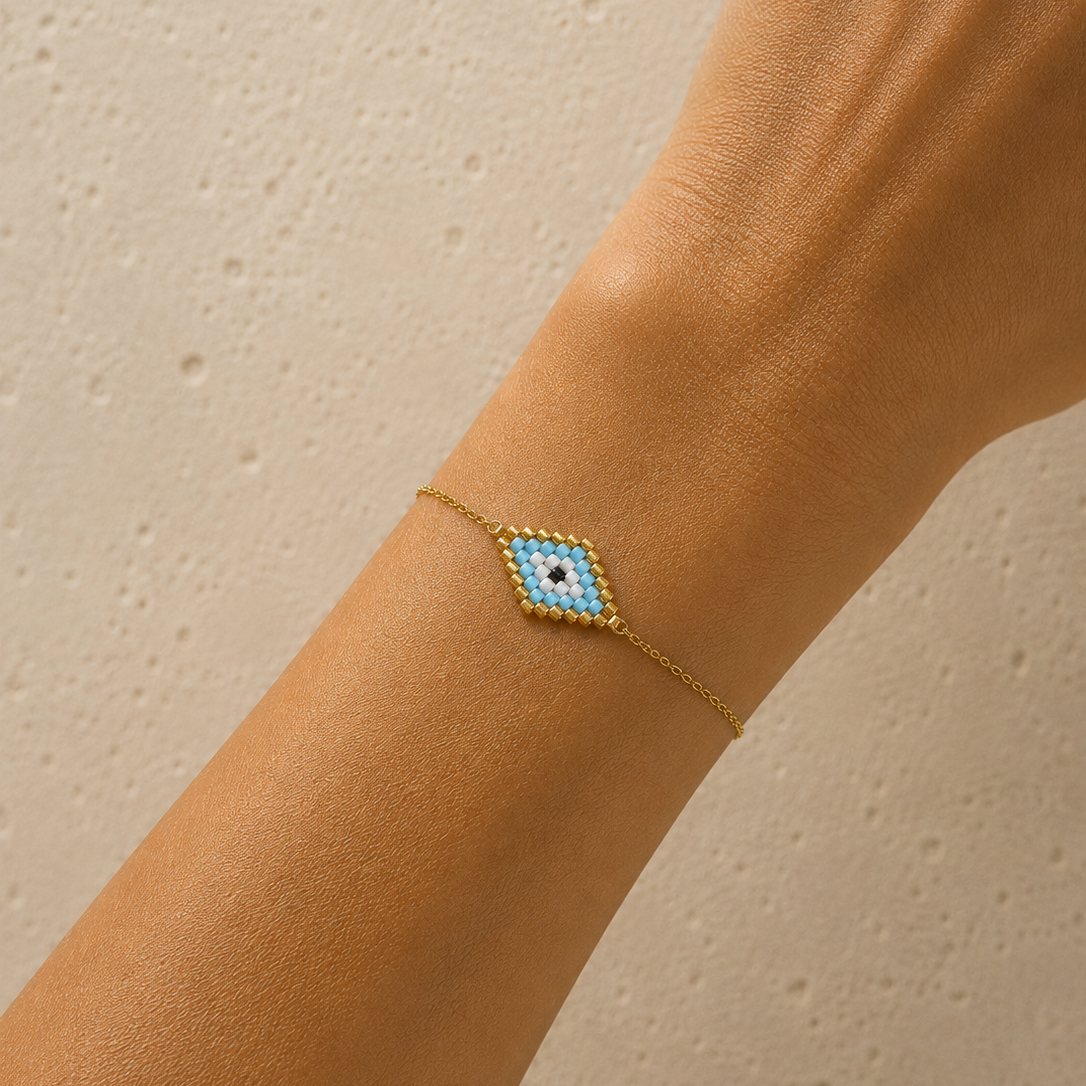LBlue Evil Eye Handwoven Bracelet