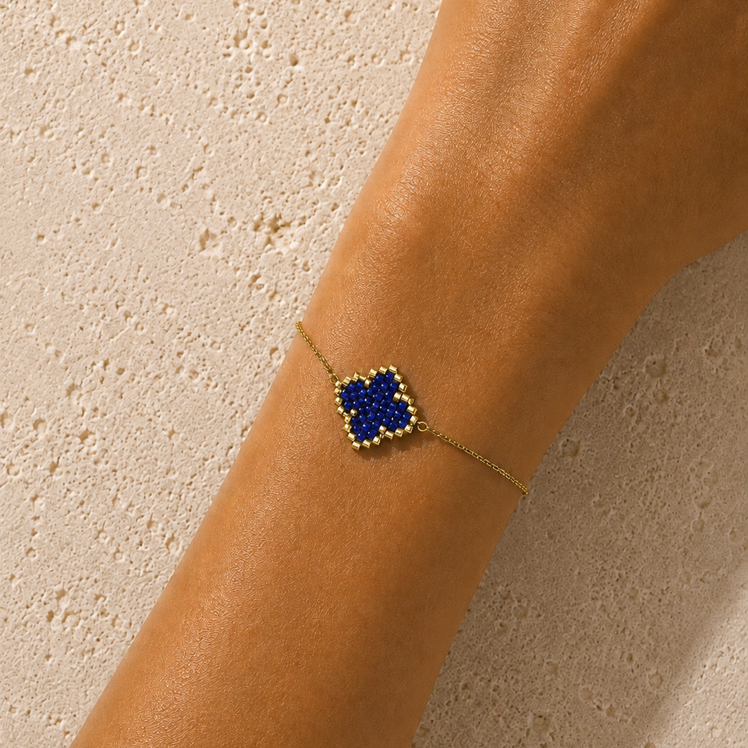 Navy Blue Clover Handwoven Bracelet