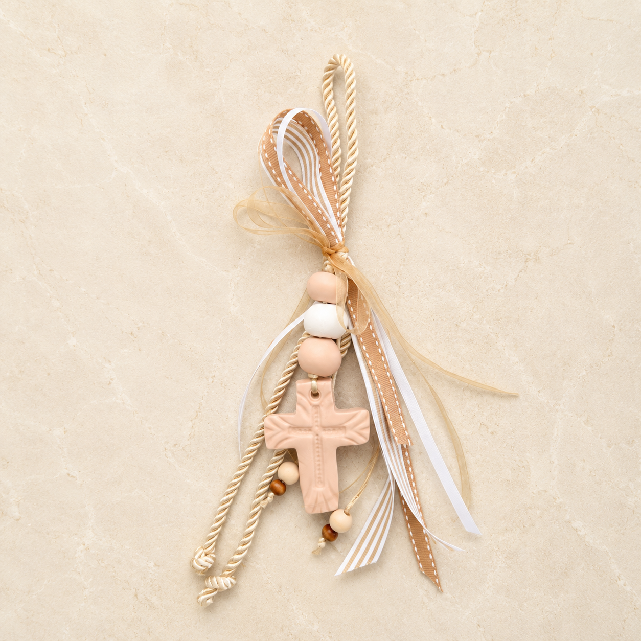 Beige Cross Ornament