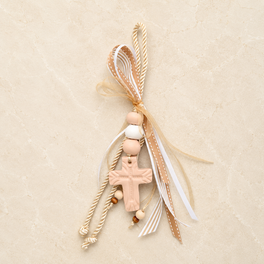 Beige Cross Ornament