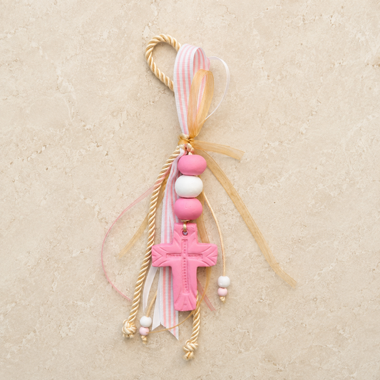 Blush Pink Cross Ornament